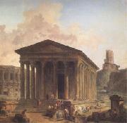 ROBERT, Hubert, The Maison Carre at Nimes with the Amphitheater and the Magne Tower (mk05)